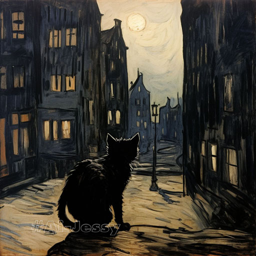 cat in city, Vincent van Gogh --v 5.2