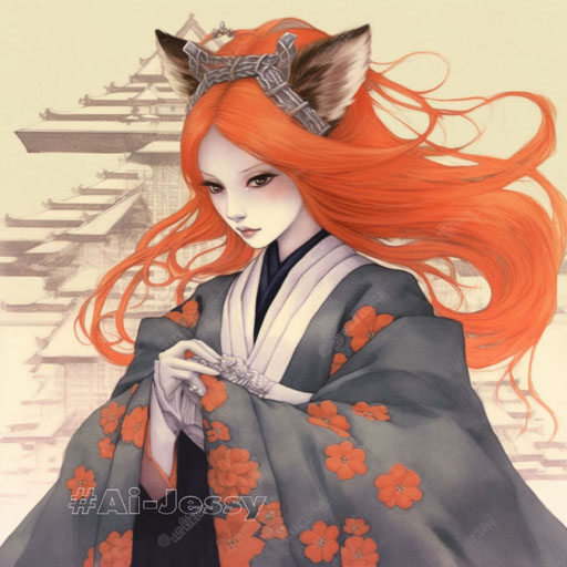 manga kitsune woman by Masashi Kishimoto